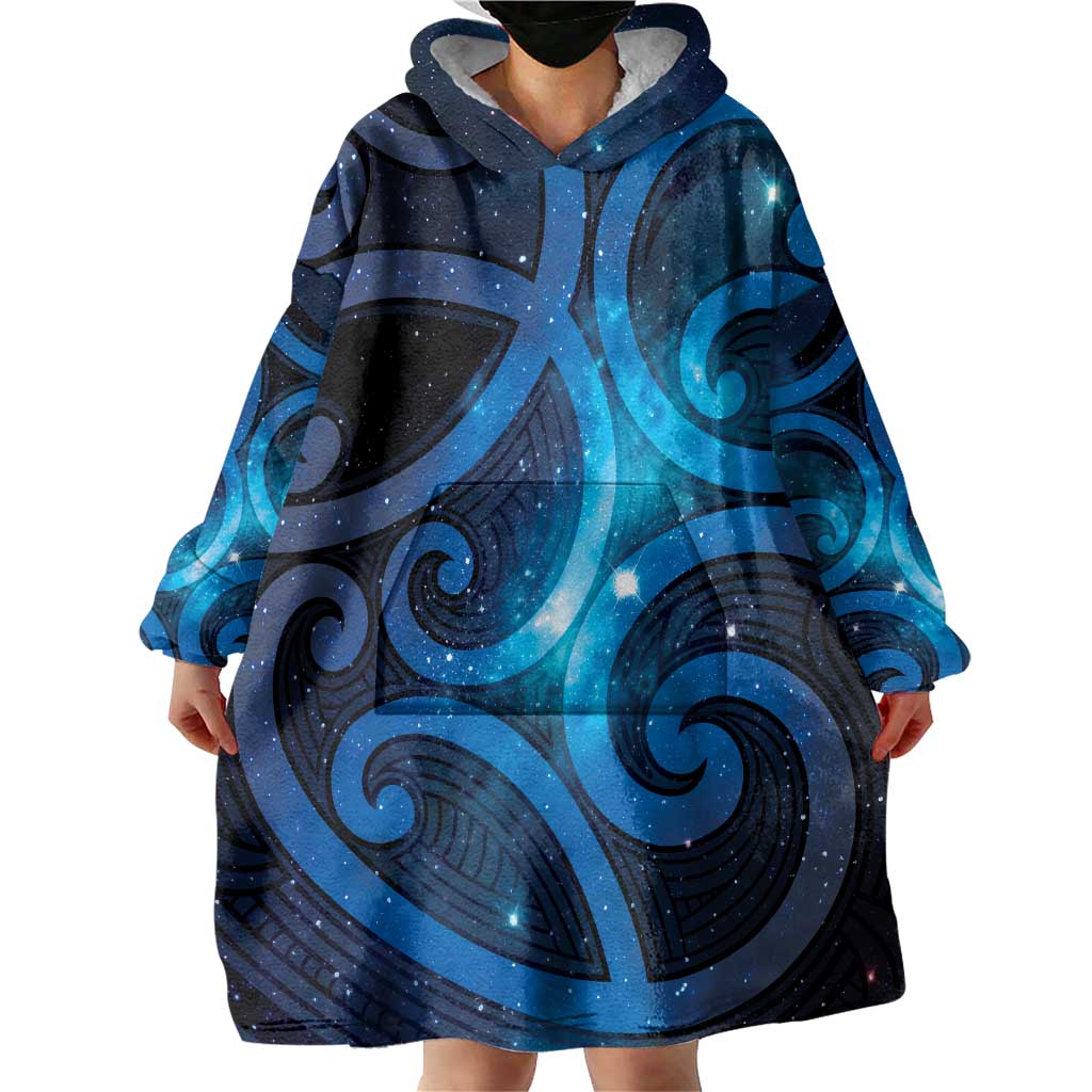 New Zealand Maori Matariki Wearable Blanket Hoodie Galaxy Kowhaiwhai LT7 - Polynesian Pride