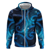 New Zealand Maori Matariki Zip Hoodie Galaxy Kowhaiwhai
