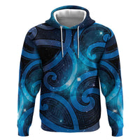 New Zealand Maori Matariki Zip Hoodie Galaxy Kowhaiwhai