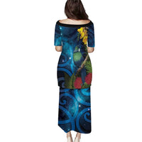 Tui Bird New Zealand Starry Sky Family Matching Puletasi and Hawaiian Shirt Maori Koru LT7 - Polynesian Pride