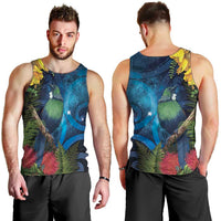 Tui Bird New Zealand Starry Sky Men Tank Top Maori Koru
