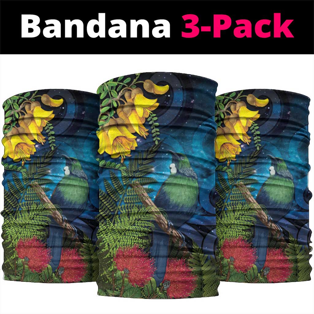 Tui Bird New Zealand Starry Sky Neck Gaiter Maori Koru
