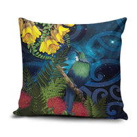 Tui Bird New Zealand Starry Sky Pillow Cover Maori Koru