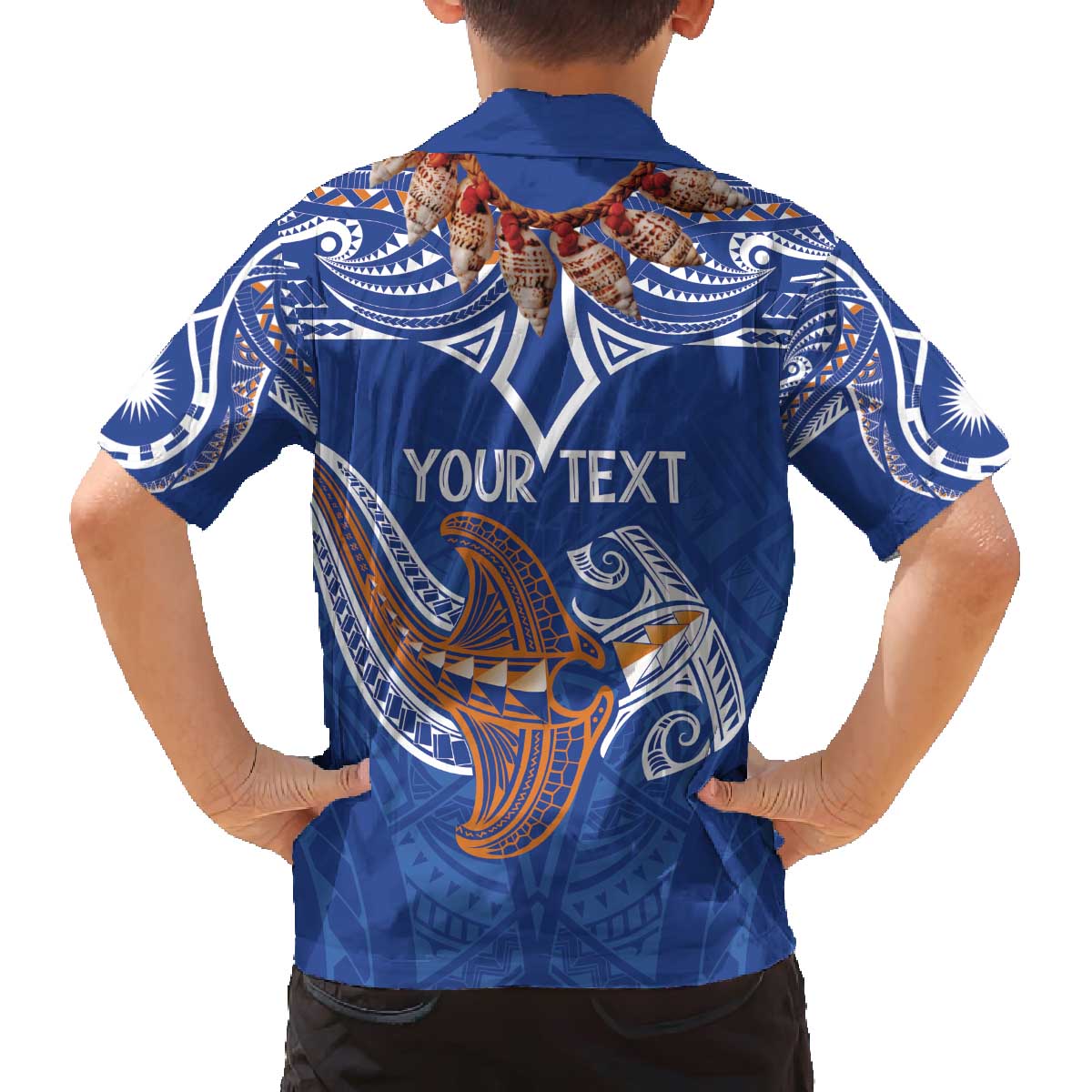 Yokwe Marshall Islands Personalized Family Matching Off The Shoulder Long Sleeve Dress and Hawaiian Shirt Jemenei Day - Seashell Necklace LT7 - Polynesian Pride