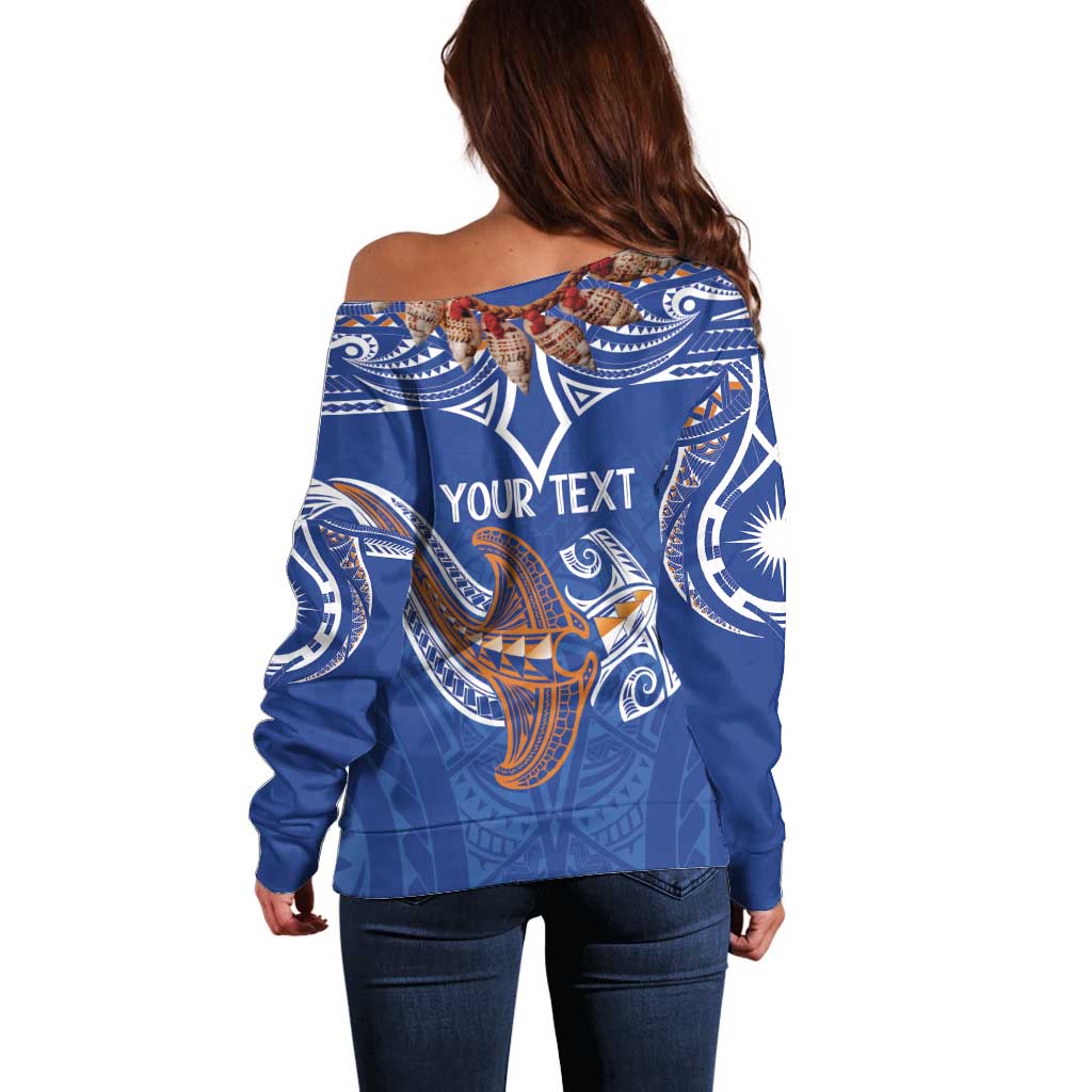 Yokwe Marshall Islands Personalized Off Shoulder Sweater Jemenei Day - Seashell Necklace