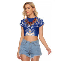 Yokwe Marshall Islands Personalized Raglan Cropped T Shirt Jemenei Day - Seashell Necklace