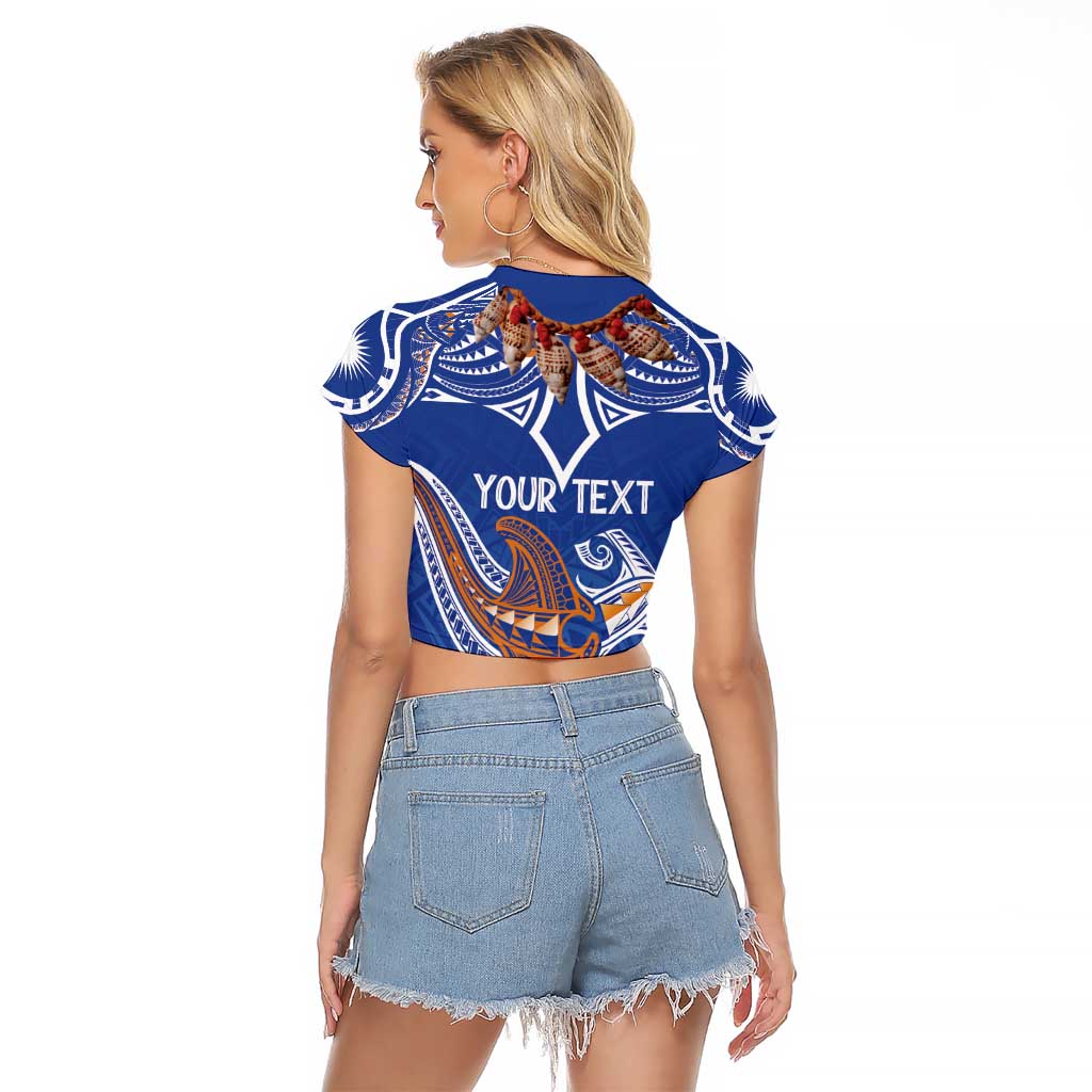Yokwe Marshall Islands Personalized Raglan Cropped T Shirt Jemenei Day - Seashell Necklace