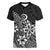 Polynesia Women V Neck T Shirt Plumeria Black Curves LT7 Female Black - Polynesian Pride