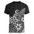 Polynesia Women V Neck T Shirt Plumeria Black Curves LT7 - Polynesian Pride