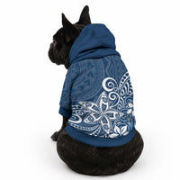 Polynesia Pet Hoodie Plumeria Blue Curves LT7 - Polynesian Pride
