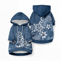 Polynesia Pet Hoodie Plumeria Blue Curves LT7 Pullover Blue - Polynesian Pride