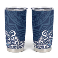 Hawaii Tumbler Cup Plumeria Navy Curves
