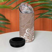 Hawaii 4 in 1 Can Cooler Tumbler Plumeria Beige Curves