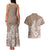 Polynesia Couples Matching Tank Maxi Dress And Hawaiian Shirt Plumeria Beige Curves LT7 - Polynesian Pride