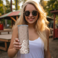 Hawaii Skinny Tumbler Plumeria Beige Curves