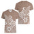 Polynesia Women V Neck T Shirt Plumeria Beige Curves LT7 - Polynesian Pride