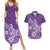 Polynesia Couples Matching Summer Maxi Dress and Hawaiian Shirt Plumeria Purple Curves LT7 Purple - Polynesian Pride