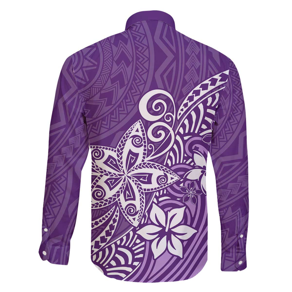 Hawaii Family Matching Outfits Polynesia Off Shoulder Long Sleeve Dress And Shirt Family Set Clothes Plumeria Purple Curves LT7 - Polynesian Pride