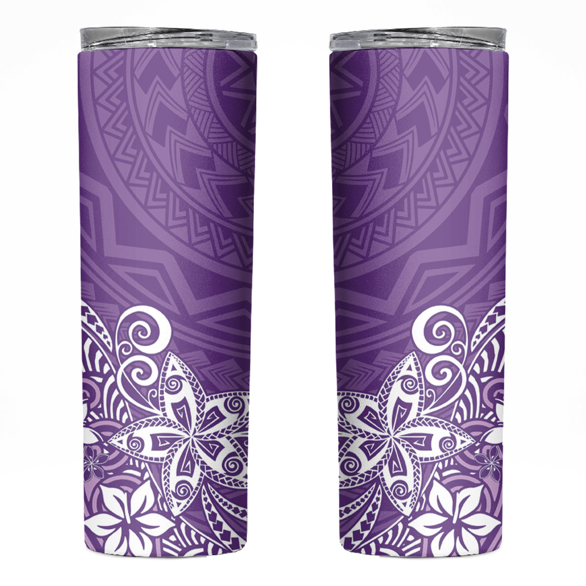Hawaii Skinny Tumbler Plumeria Purple Curves LT7 Purple - Polynesian Pride