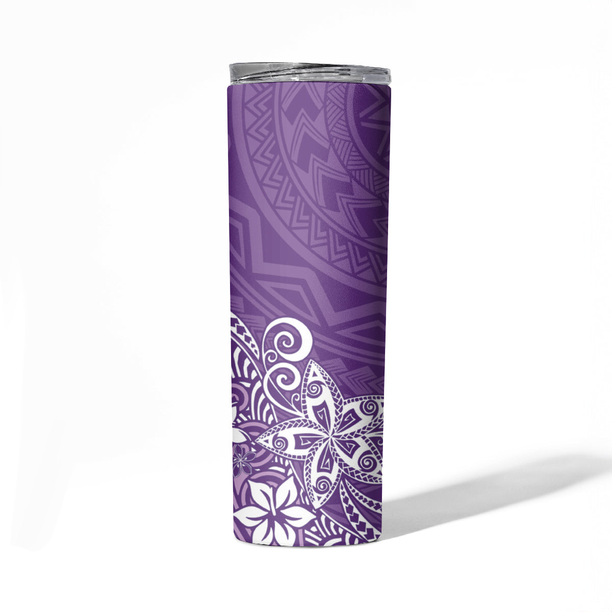 Hawaii Skinny Tumbler Plumeria Purple Curves LT7 - Polynesian Pride