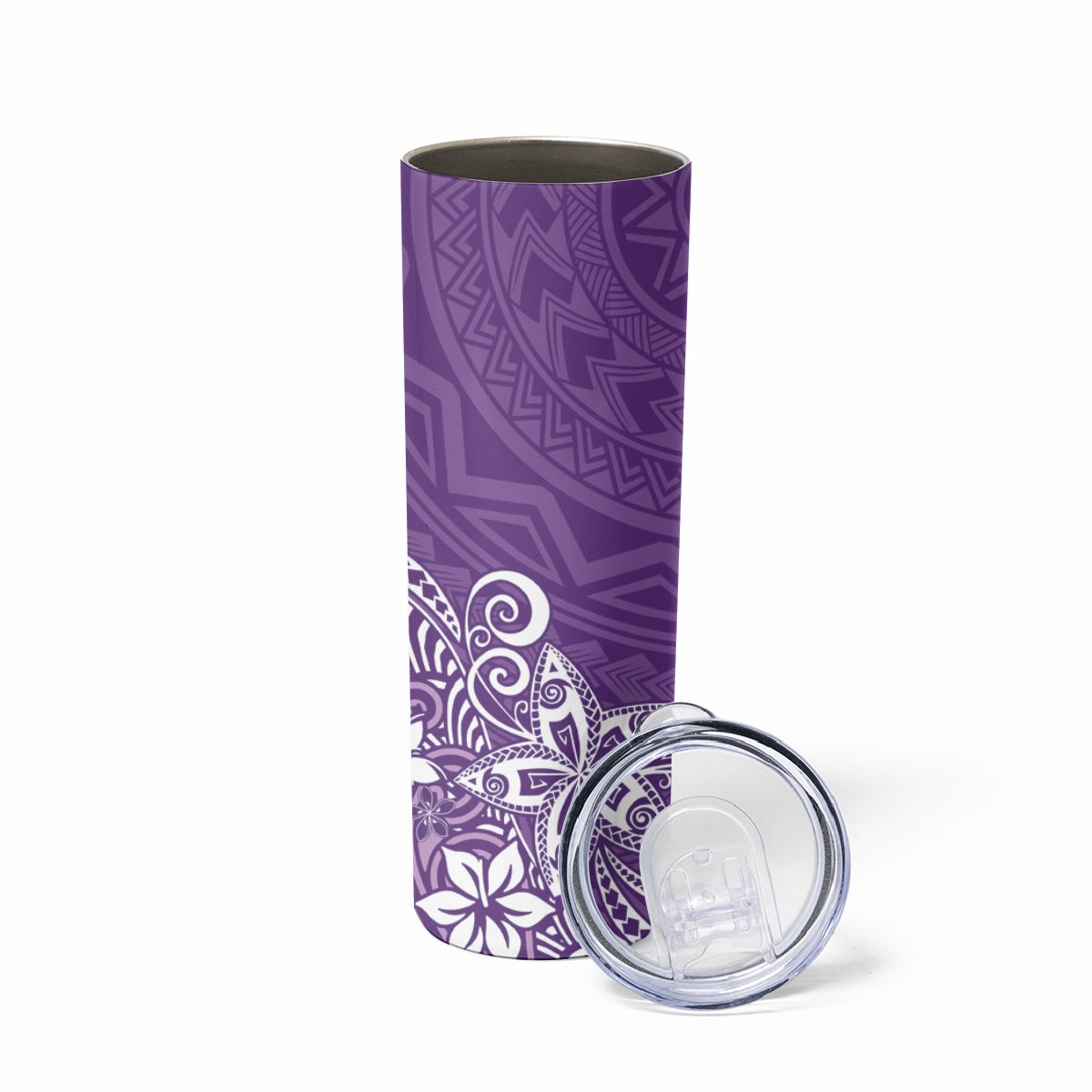 Hawaii Skinny Tumbler Plumeria Purple Curves LT7 - Polynesian Pride