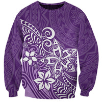 Polynesia Sweatshirt Plumeria Purple Curves LT7 Unisex Purple - Polynesian Pride