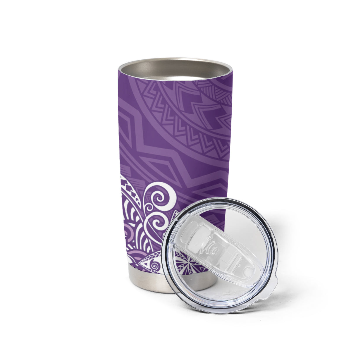 Hawaii Tumbler Cup Plumeria Purple Curves