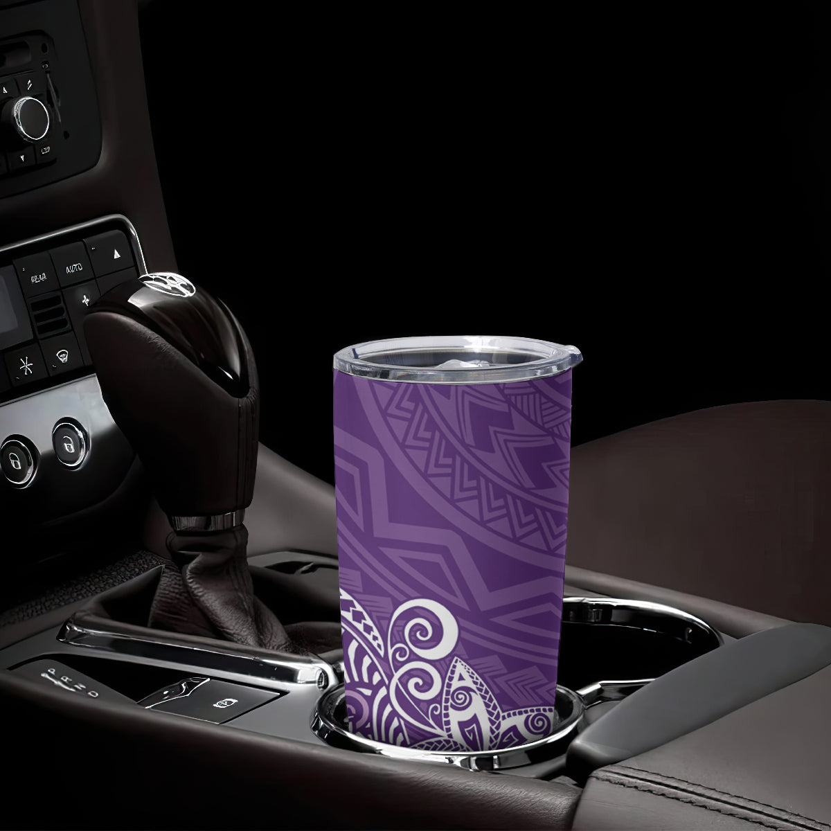 Hawaii Tumbler Cup Plumeria Purple Curves