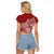 Polynesia Raglan Cropped T Shirt Plumeria Red Curves LT7 - Polynesian Pride