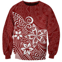 Polynesia Sweatshirt Plumeria Red Curves LT7 Unisex Red - Polynesian Pride