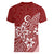 Polynesia Women V Neck T Shirt Plumeria Red Curves LT7 - Polynesian Pride