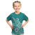 Polynesia Kid T Shirt Plumeria Teal Curves LT7 Teal - Polynesian Pride
