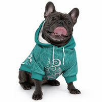 Polynesia Pet Hoodie Plumeria Teal Curves LT7 - Polynesian Pride