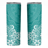 Hawaii Skinny Tumbler Plumeria Teal Curves