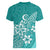 Polynesia Women V Neck T Shirt Plumeria Teal Curves LT7 - Polynesian Pride