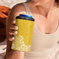 Hawaii 4 in 1 Can Cooler Tumbler Plumeria Yellow Curves