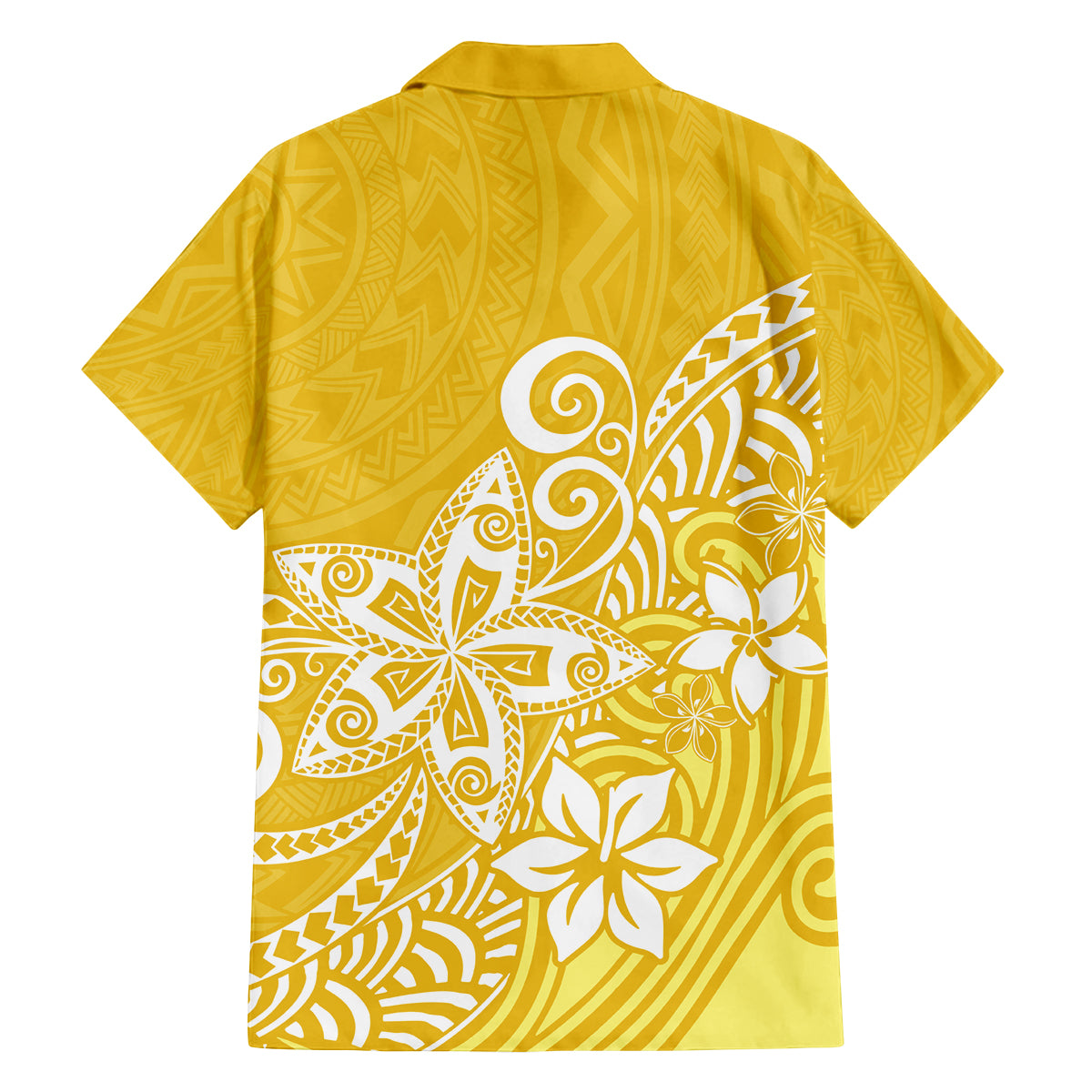 Hawaii Family Matching Outfits Polynesia Off Shoulder Maxi Dress And Shirt Family Set Clothes Plumeria Yellow Curves LT7 - Polynesian Pride