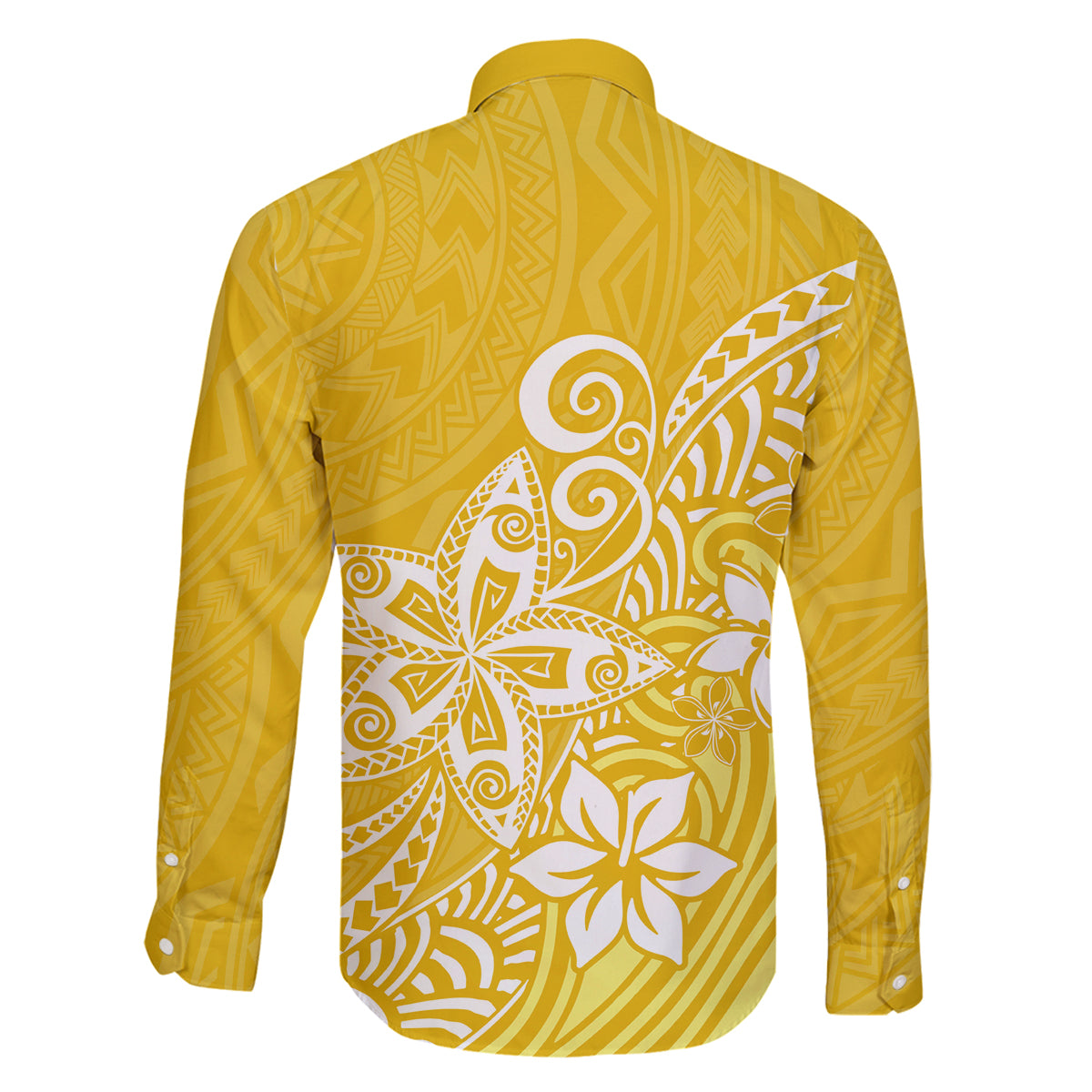 Hawaii Family Matching Outfits Polynesia Off Shoulder Maxi Dress And Shirt Family Set Clothes Plumeria Yellow Curves LT7 - Polynesian Pride