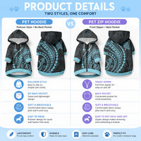 Polynesian Pride Pet Hoodie Turtle Hibiscus Luxury Style - Aquamarine LT7 - Polynesian Pride