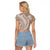 Polynesian Pride Raglan Cropped T Shirt Turtle Hibiscus Luxury Style - Beige LT7 - Polynesian Pride