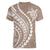 Polynesian Pride Women V Neck T Shirt Turtle Hibiscus Luxury Style - Beige LT7 - Polynesian Pride