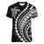 Polynesian Pride Women V Neck T Shirt Turtle Hibiscus Luxury Style - Black LT7 Female Black - Polynesian Pride