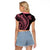 Polynesian Pride Raglan Cropped T Shirt Turtle Hibiscus Luxury Style - Carnation Pink LT7 - Polynesian Pride