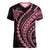 Polynesian Pride Women V Neck T Shirt Turtle Hibiscus Luxury Style - Carnation Pink LT7 Female Carnation Pink - Polynesian Pride