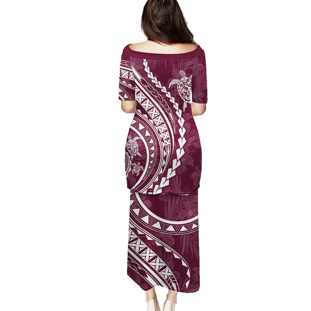 Polynesian Pride Puletasi Turtle Hibiscus Luxury Style - Champagne LT7 - Polynesian Pride