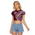 Polynesian Pride Raglan Cropped T Shirt Turtle Hibiscus Luxury Style - Champagne LT7 Female Champagne - Polynesian Pride