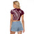 Polynesian Pride Raglan Cropped T Shirt Turtle Hibiscus Luxury Style - Champagne LT7 - Polynesian Pride