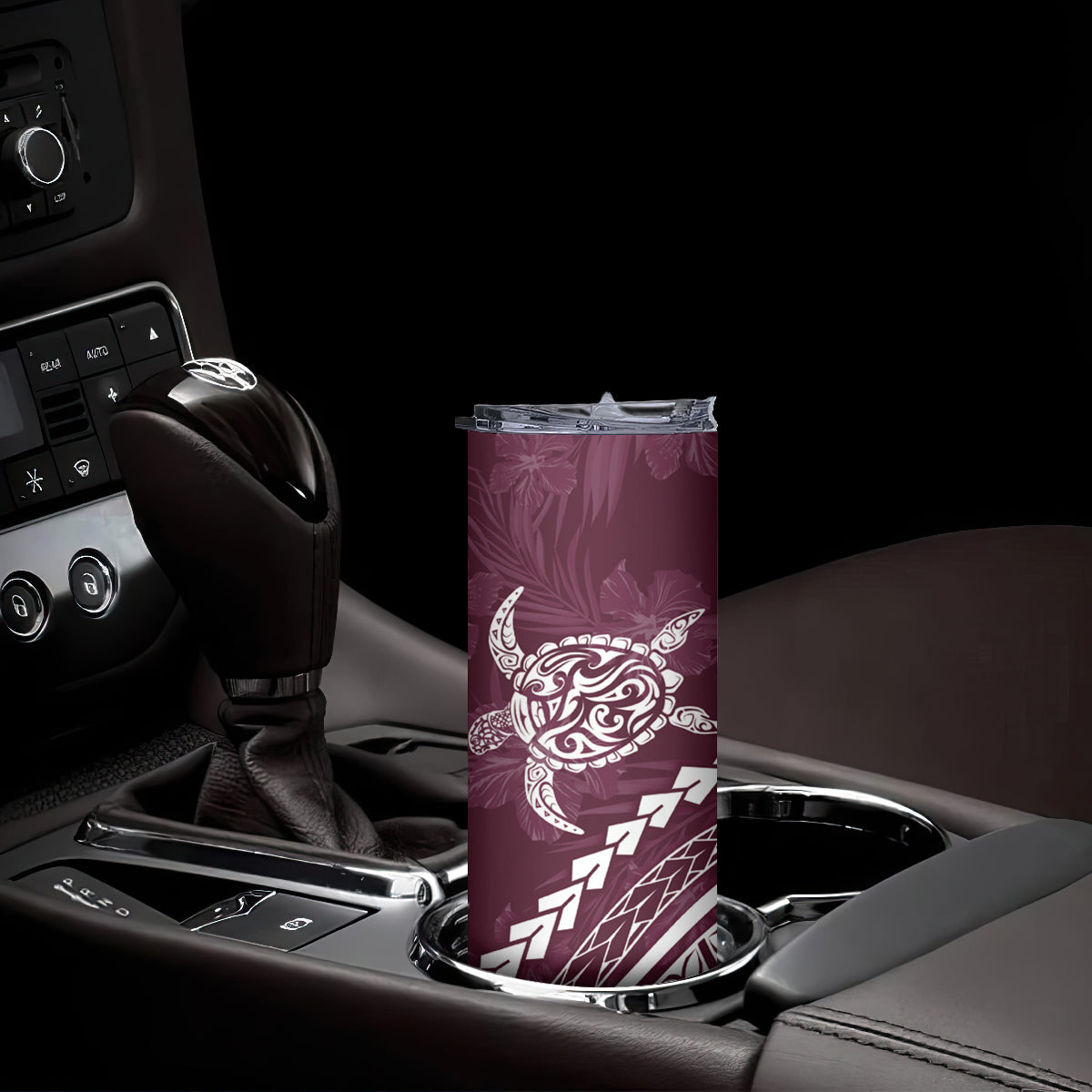Polynesian Pride Skinny Tumbler Turtle Hibiscus Luxury Style - Champagne