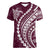 Polynesian Pride Women V Neck T Shirt Turtle Hibiscus Luxury Style - Champagne LT7 Female Champagne - Polynesian Pride