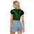 Polynesian Pride Raglan Cropped T Shirt Turtle Hibiscus Luxury Style - Green LT7 - Polynesian Pride